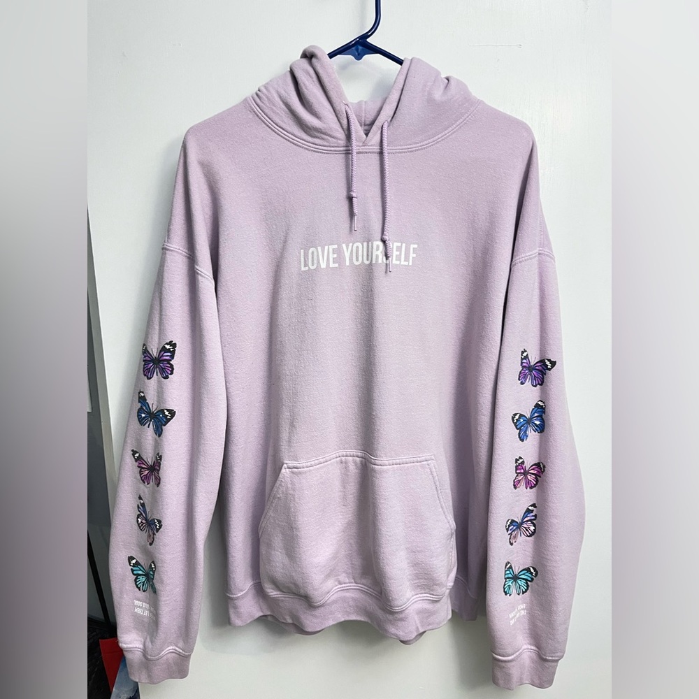 Yourstruly- Phora; love yourself purple hoodie